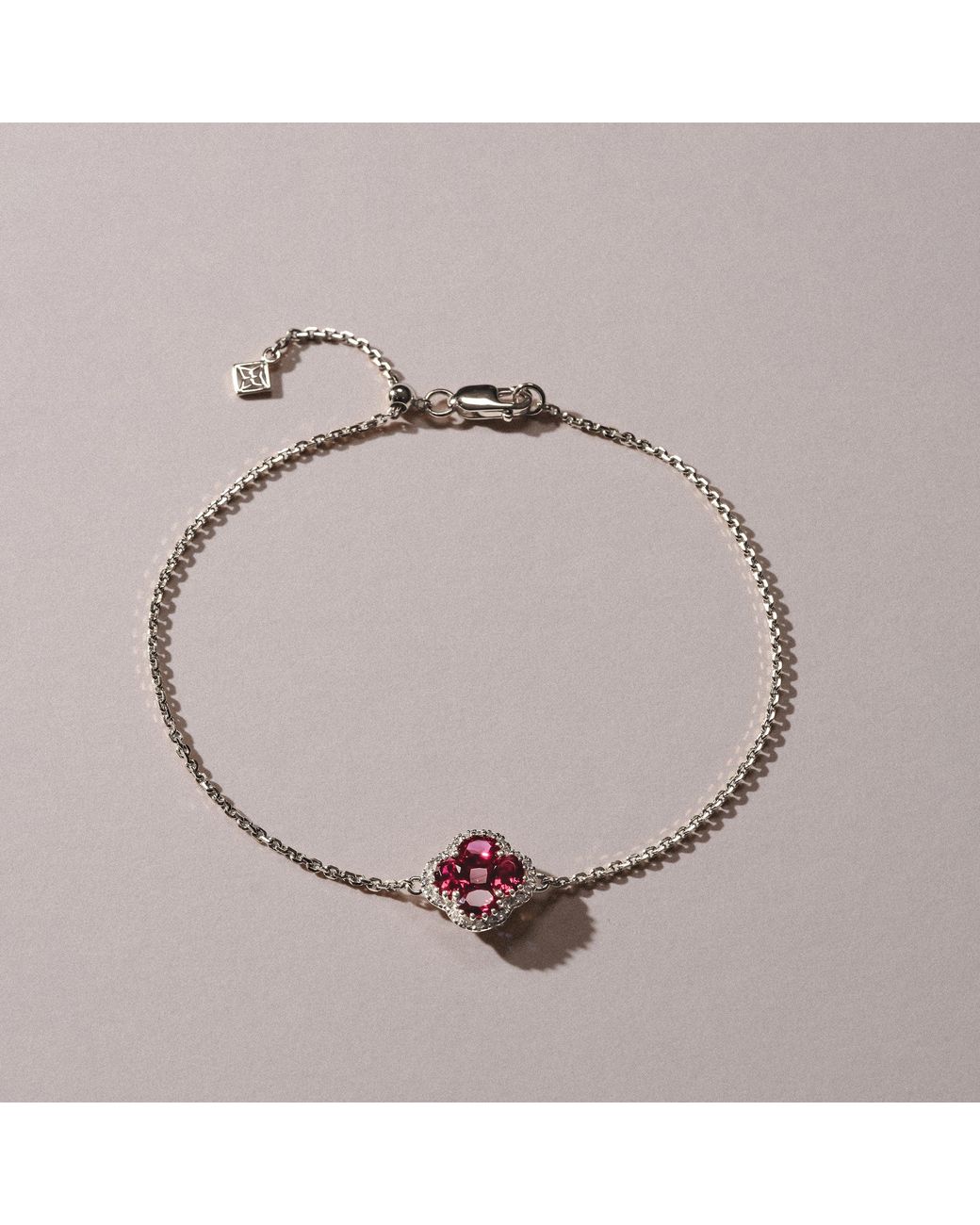 The Diamond Store Metallic Alegria 0.90Ct Lab Ruby Halo Bracelet