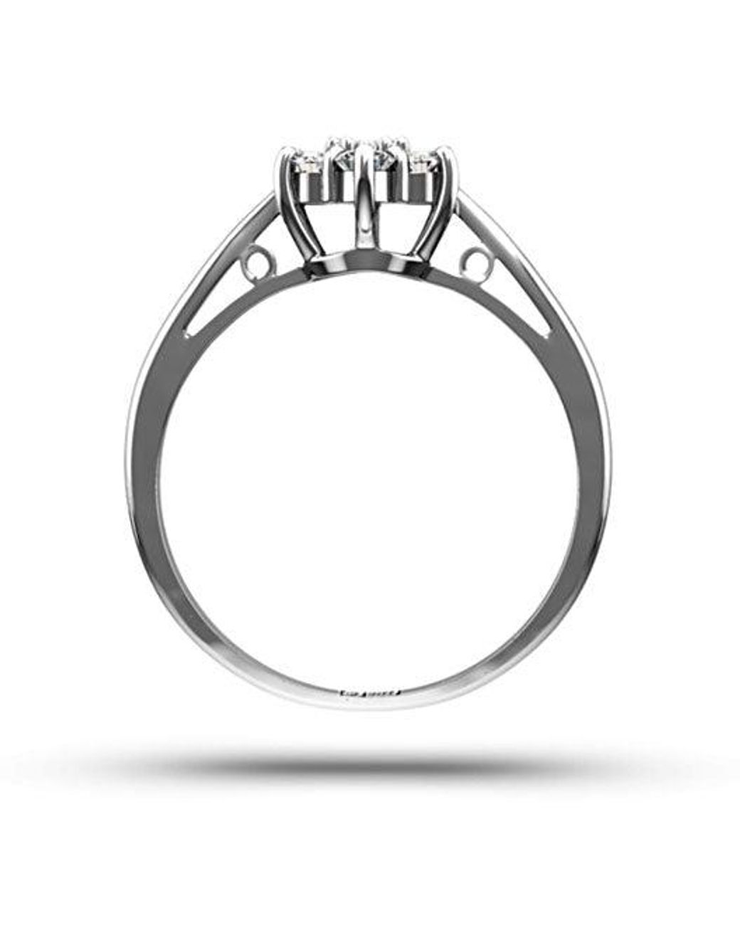The Diamond Store White Millie 18K Diamond Cluster Ring 0.50Ct H/Si