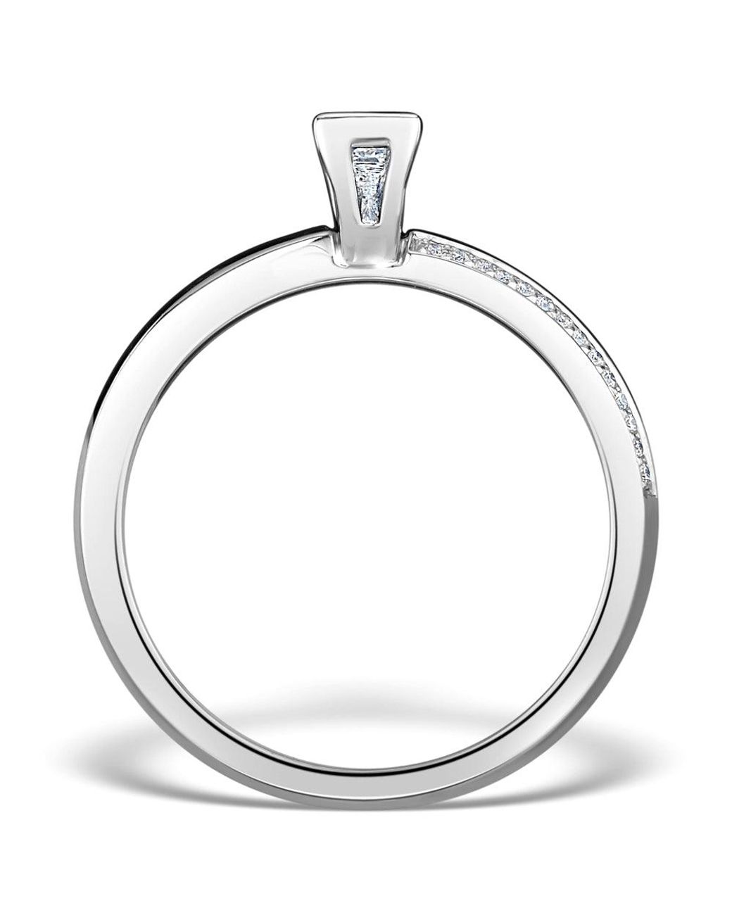 The Diamond Store Metallic 0.57Ct Ideal Prince Cut Diamond And 18K H/Si Ring