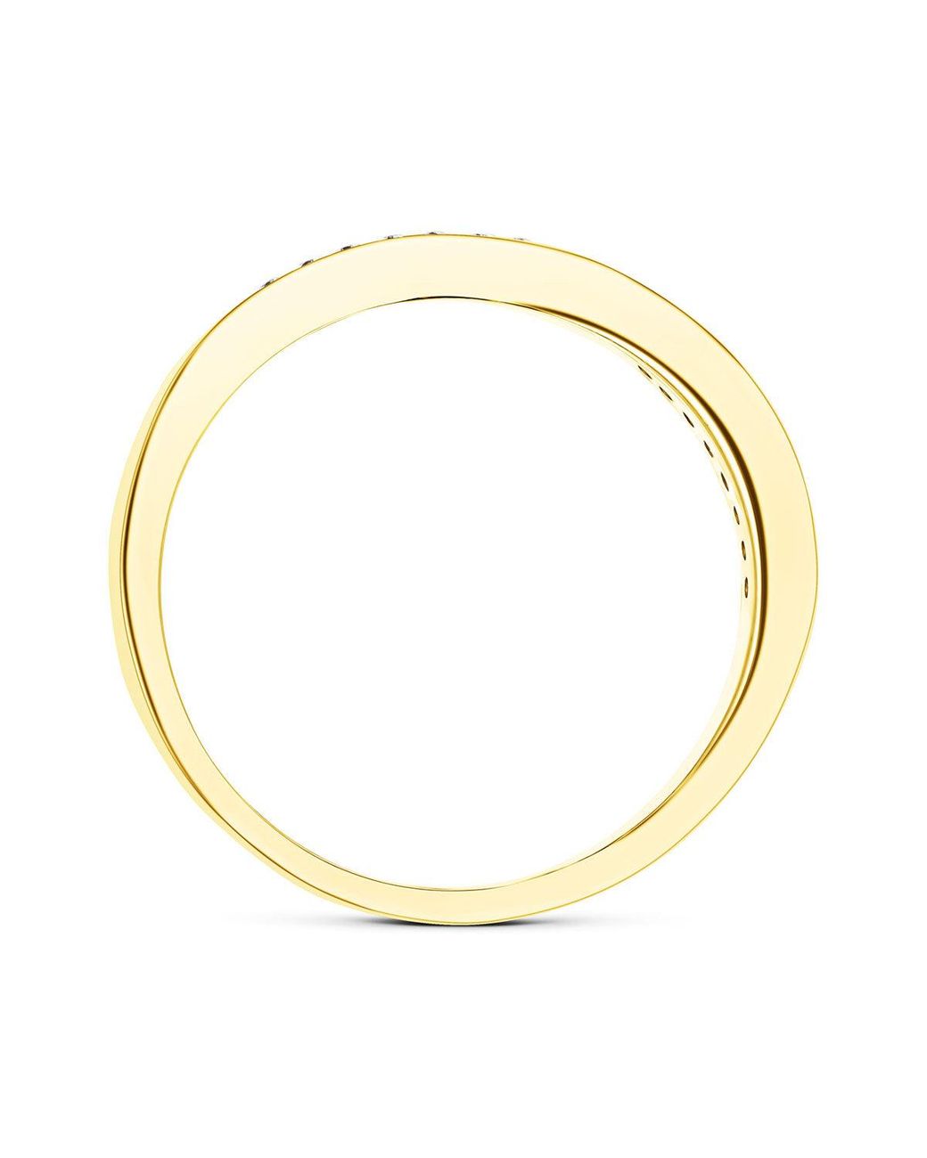 The Diamond Store White 18K Three Tone 6Mm Diamond Half Eternity Ring