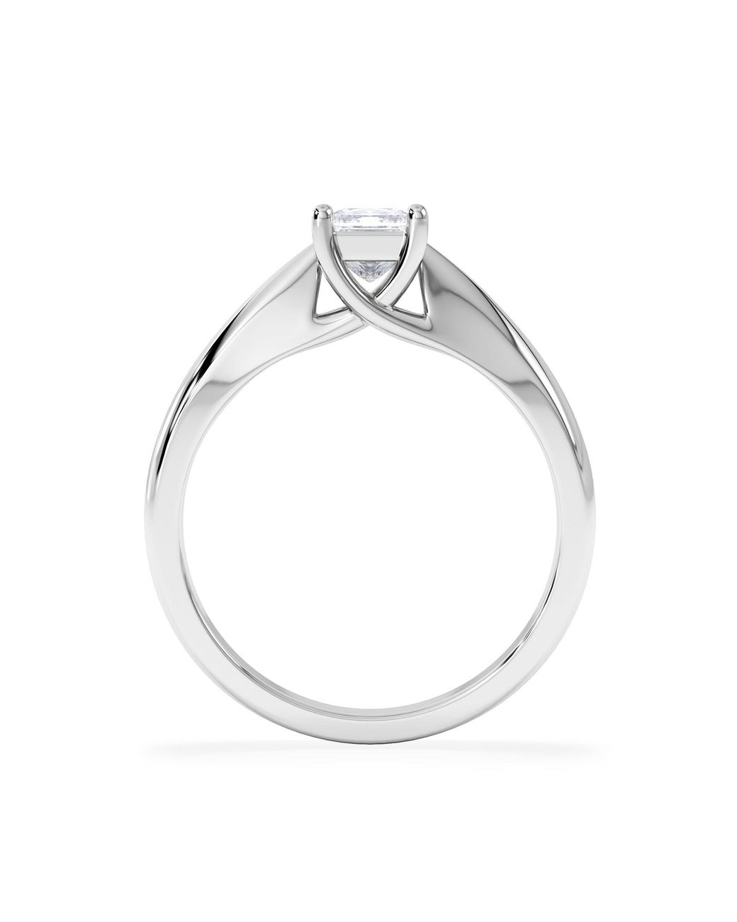 The Diamond Store White Naomi Princess Cut Lab Diamond Engagement Ring 0.50Ct H/Si