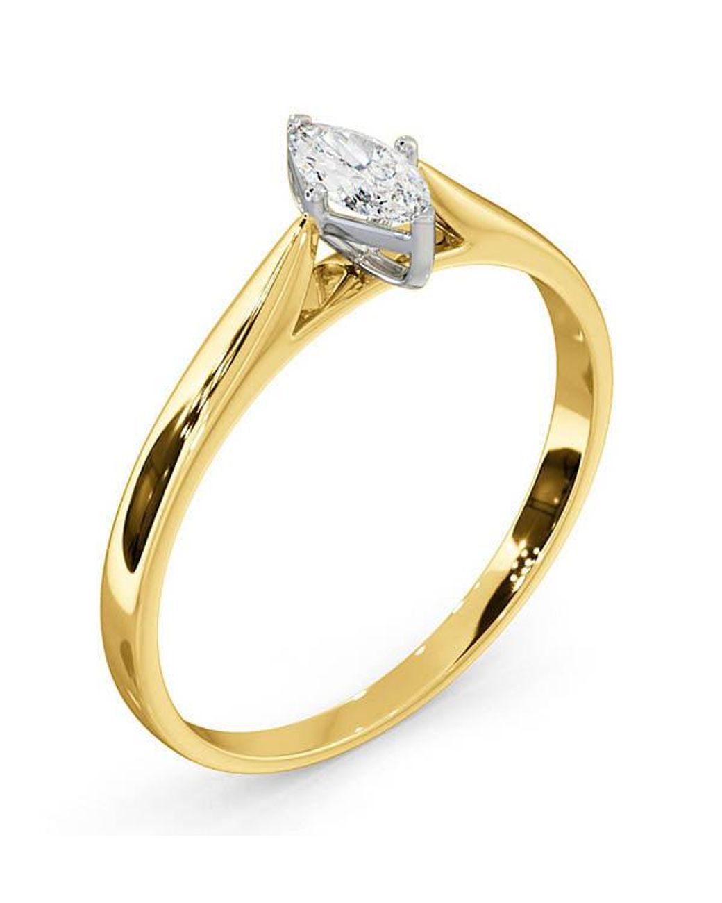 The Diamond Store Metallic Certified Marquise 18K Diamond Engagement Ring 0.25Ct-G-H/Si