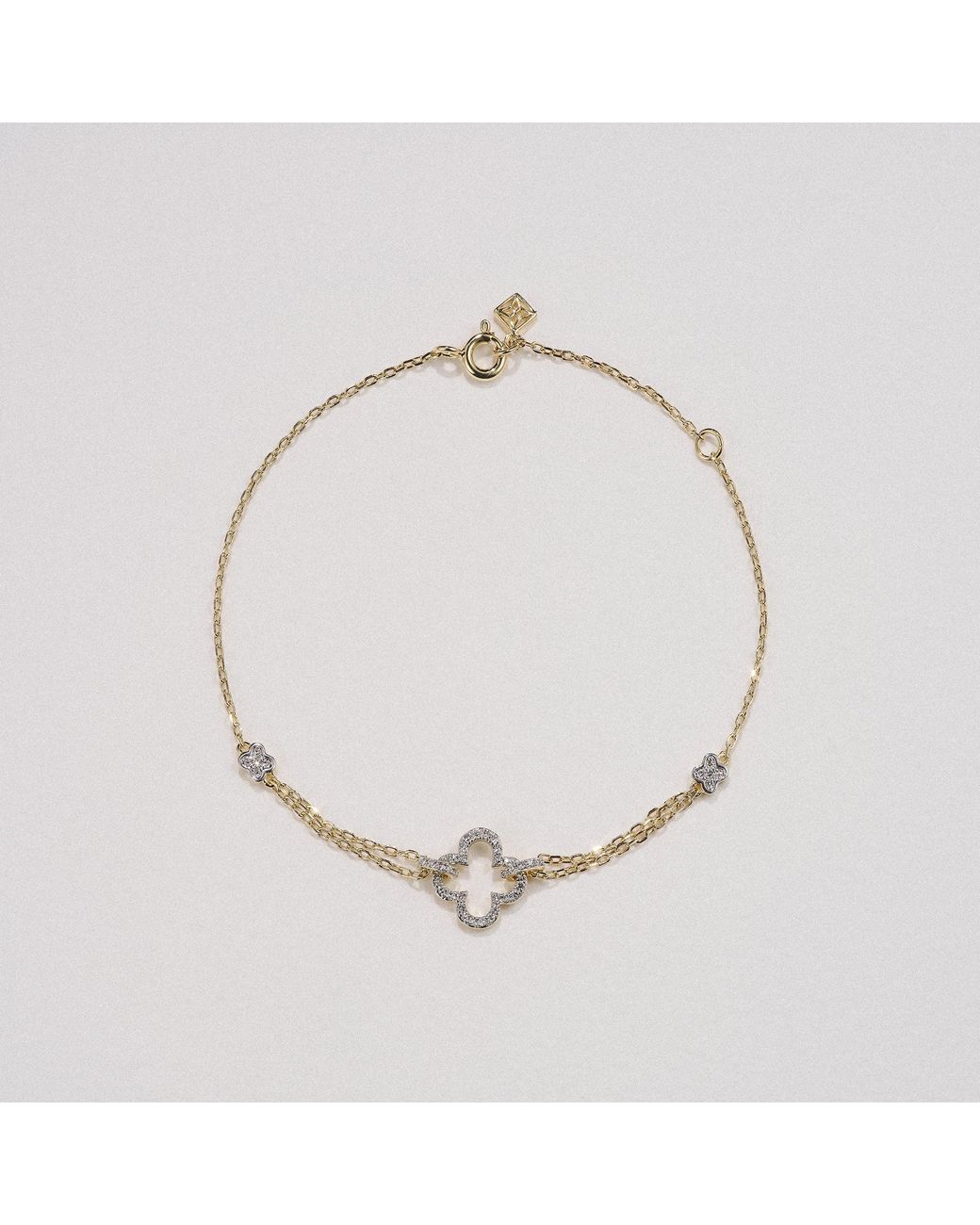 The Diamond Store Metallic Stellato 0.14Ct Lab Diamond Clover Bracelet