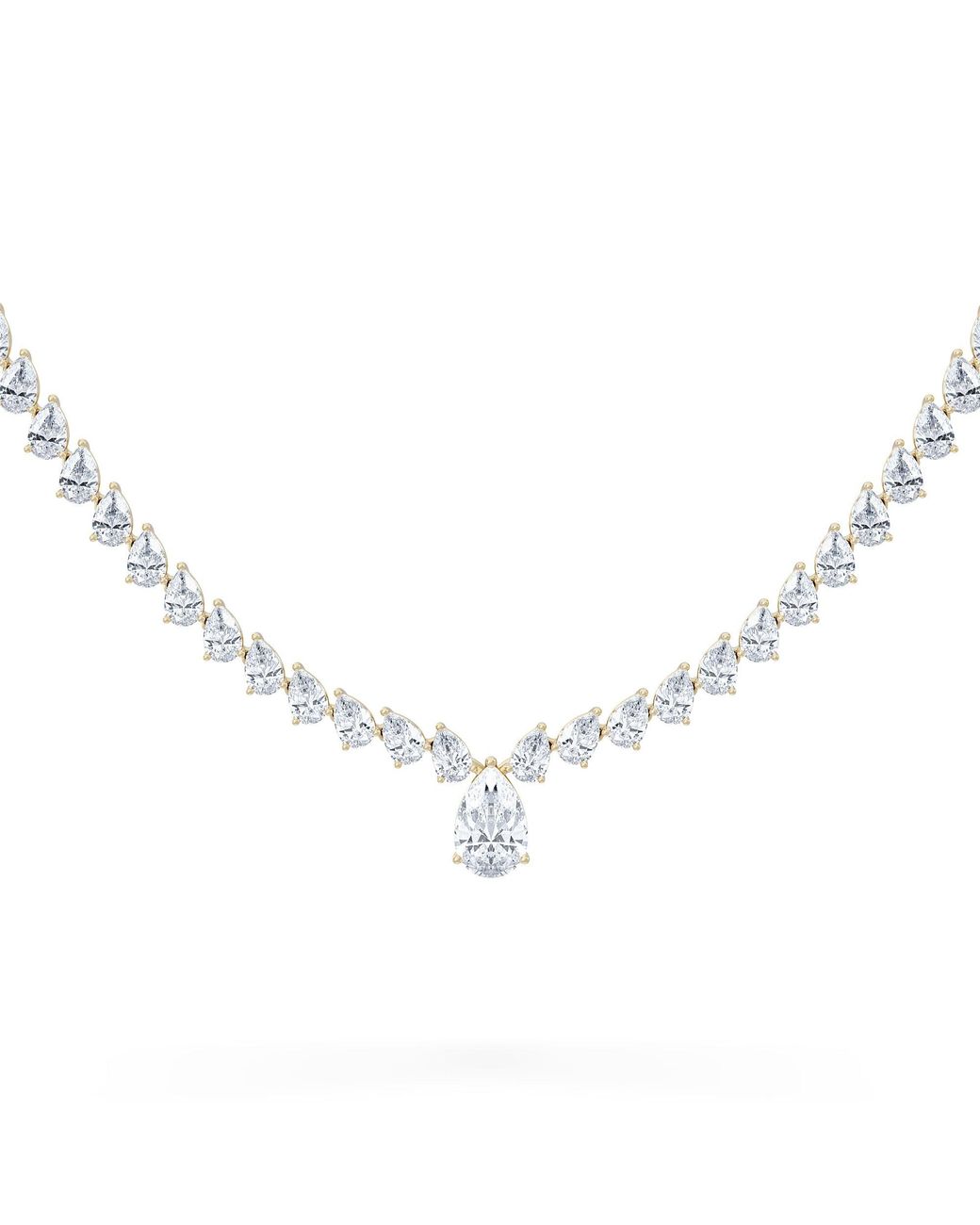 The Diamond Store Metallic Luxe 20.00Ct Lab Diamond Necklace With 1.50Ct Igi Certified Pear-Cut Centre