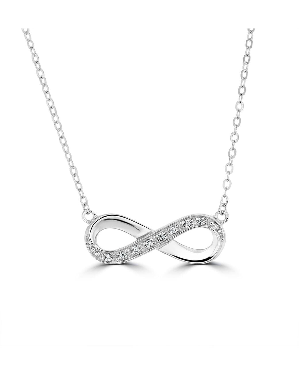 The Diamond Store Metallic 0.8 Ct Infinity Lab Grown Diamonds Necklace