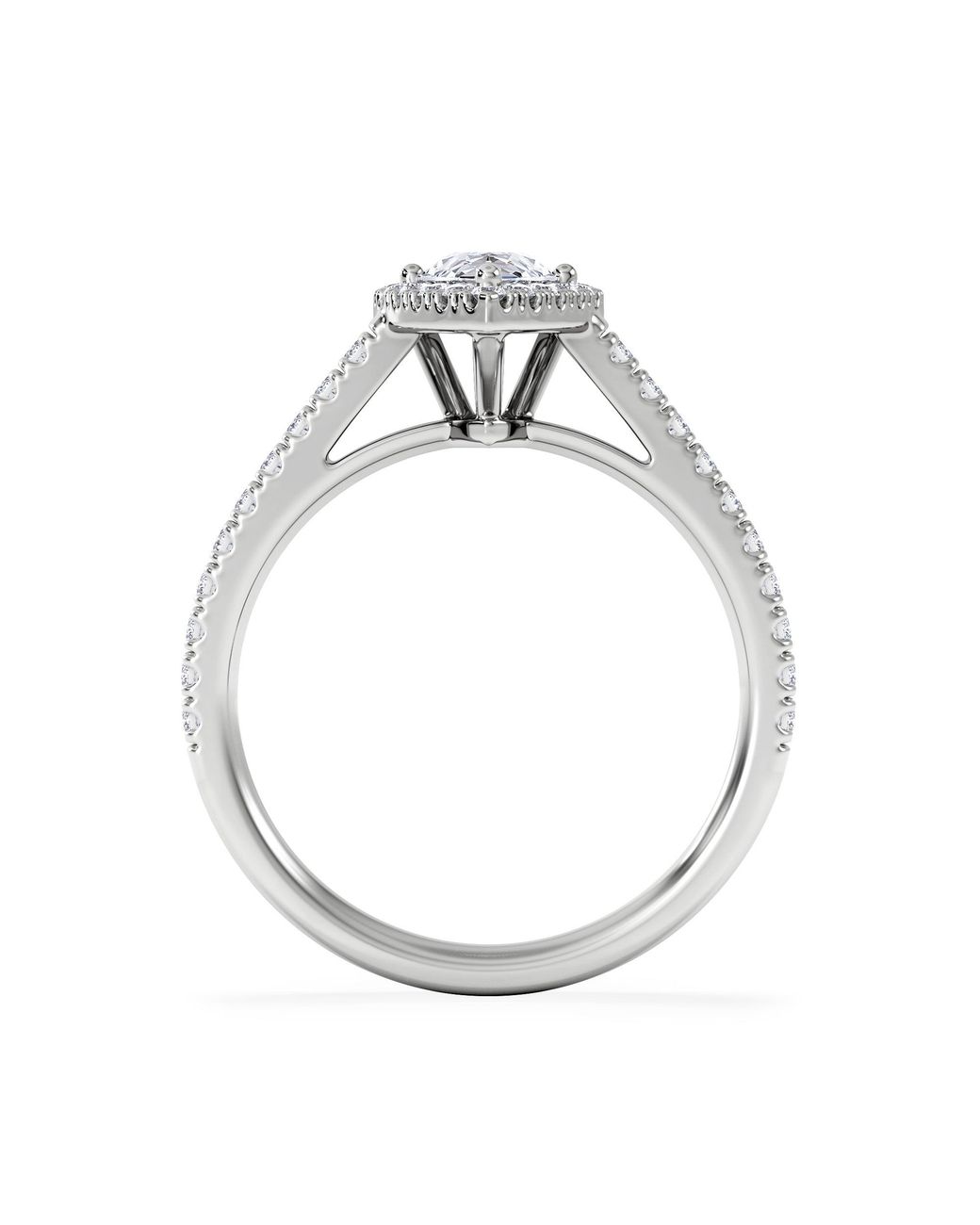The Diamond Store White Diana Gia Diamond Pear Halo Engagement Ring 1.35Ct G/Vs