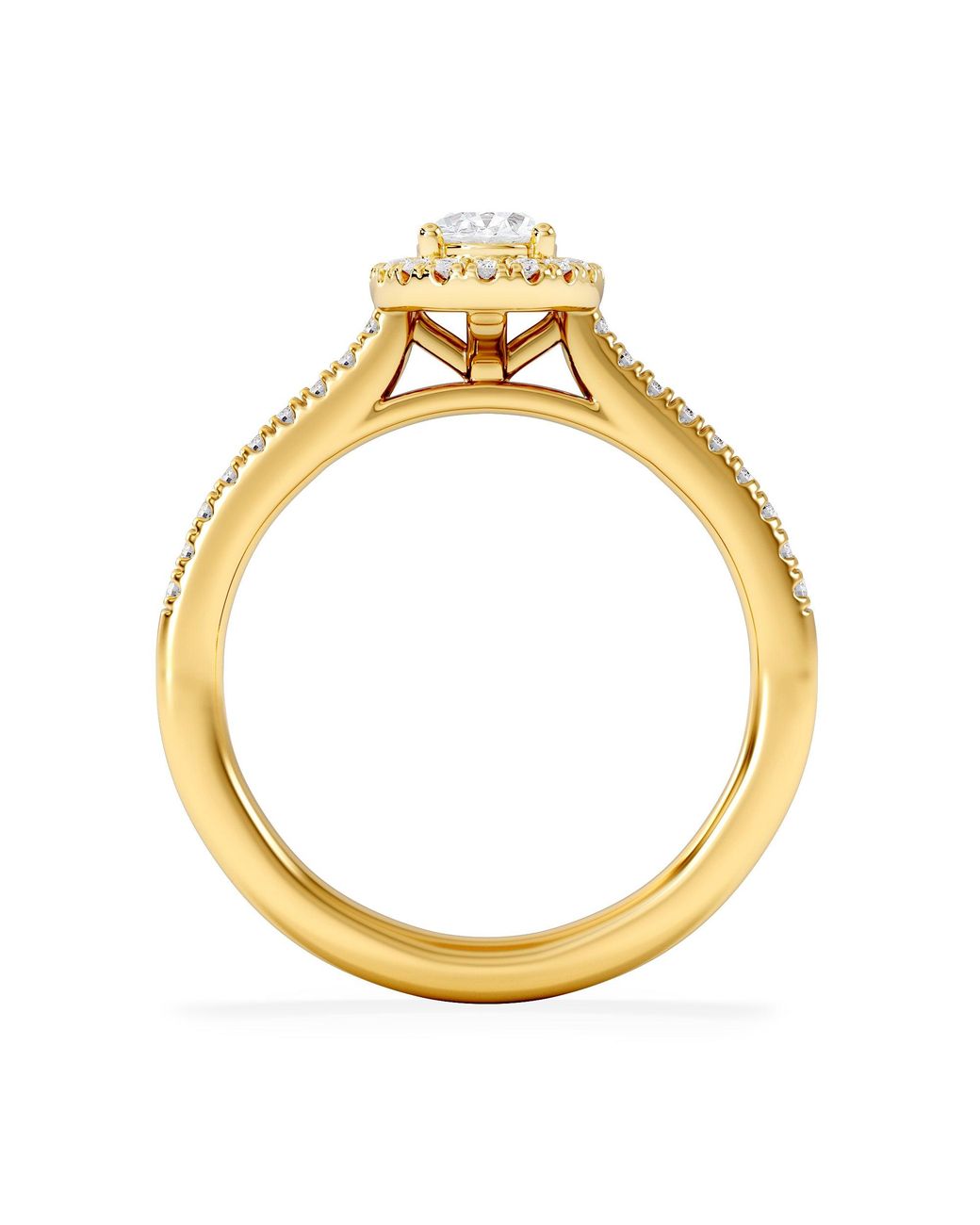 The Diamond Store Metallic Lumia Oval Cut Lab Diamond Halo Ring 0.70Ct F/Vs