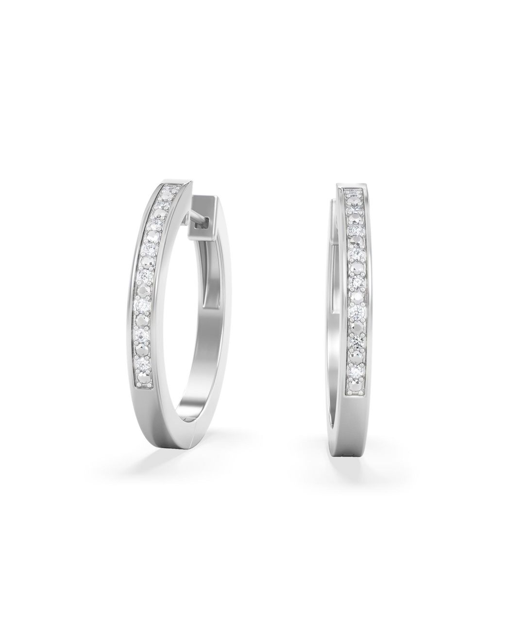 The Diamond Store White Lyra 0.16Ct Lab Diamond Hoop Earrings