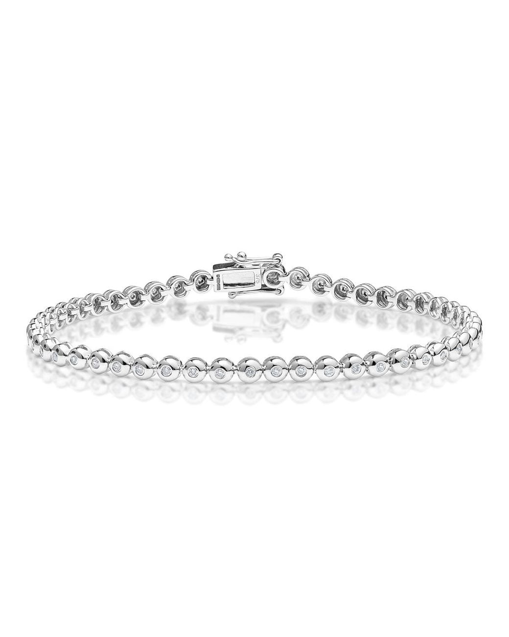 The Diamond Store Metallic Diamond Tennis Bracelet Rubover Style 0.50Ct 9K