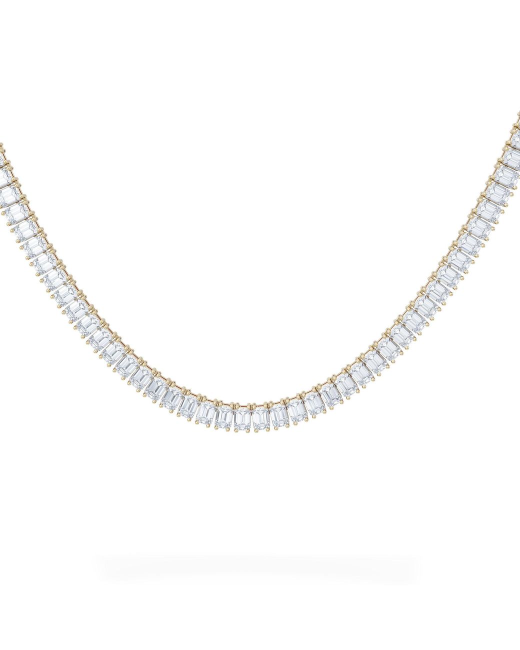 The Diamond Store Metallic Luxe 27.00Ct Lab Diamond Necklace With Igi Certified Emerald-Cut Diamonds