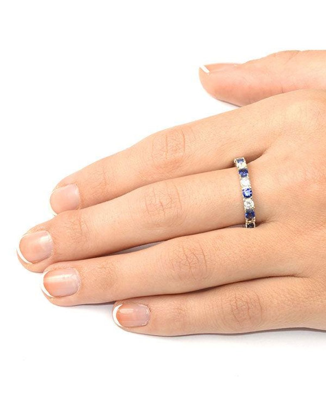The Diamond Store Blue Sapphire 1.30Ct And Diamond Eternity Ring