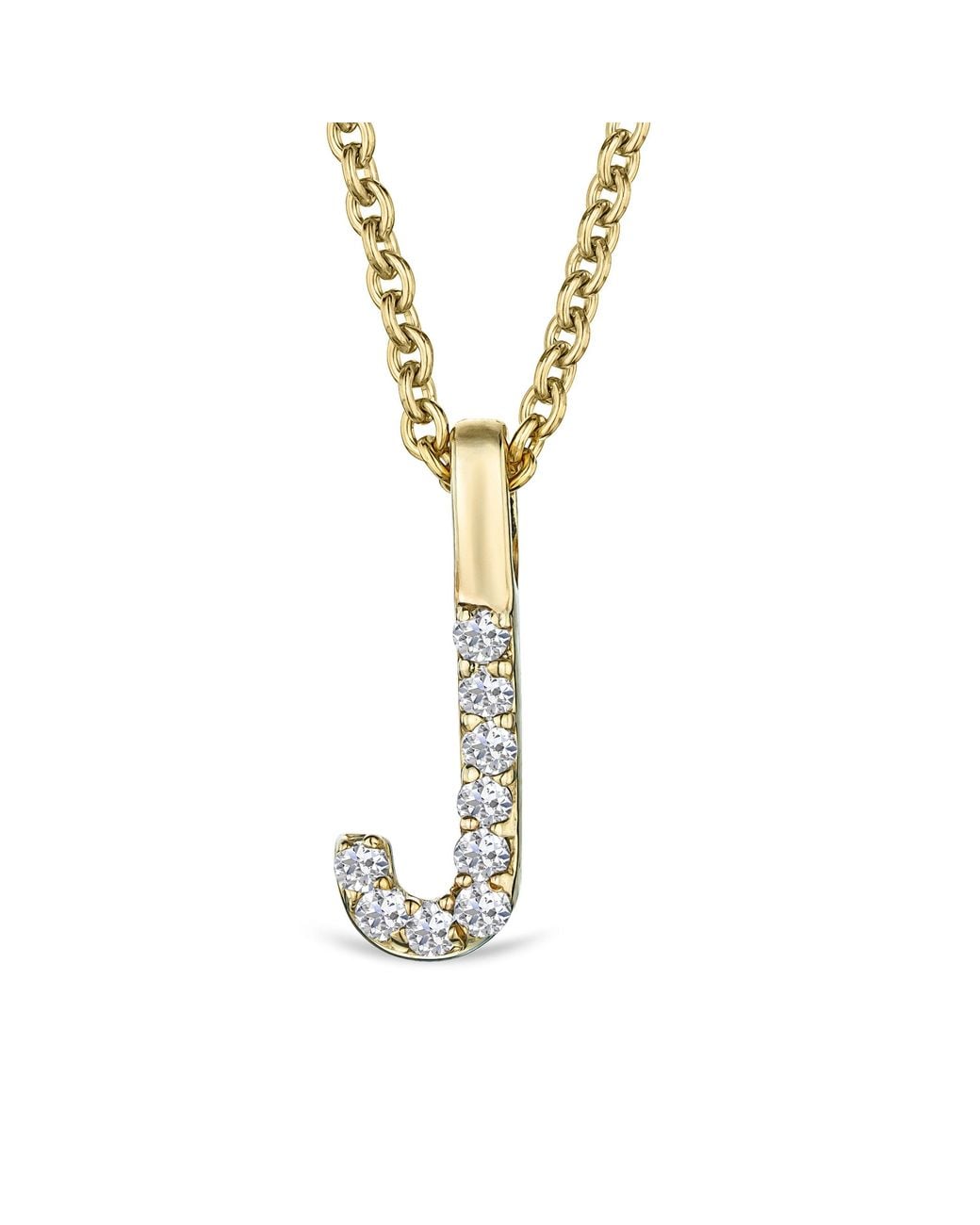 The Diamond Store Metallic Love Letter Initial J Lab Diamond Necklace Set