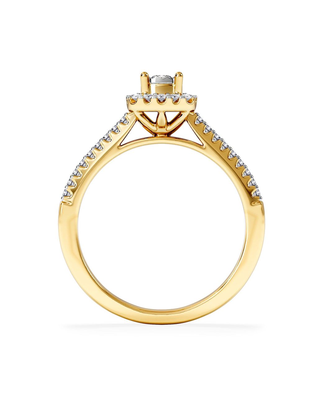 The Diamond Store Metallic Masami Lab Diamond Halo Engagement Ring 0.25Ct Pave Set