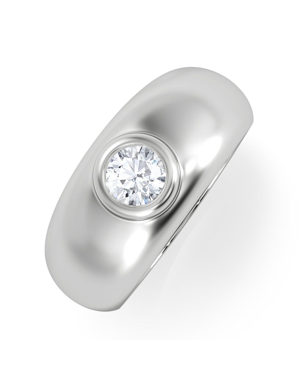 The Diamond Store White Lab Diamond Signet Ring 0.50Ct for men