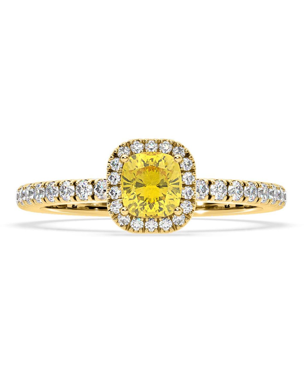 The Diamond Store Metallic Beatrice Lab Diamond 1.00Ct Cushion Halo Ring