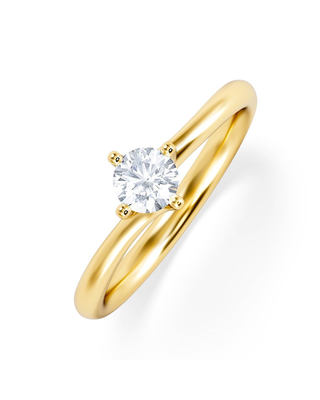 The Diamond Store Metallic Lily Certified Lab Diamond Engagement Ring 0.33Ct F/Vs1 18K