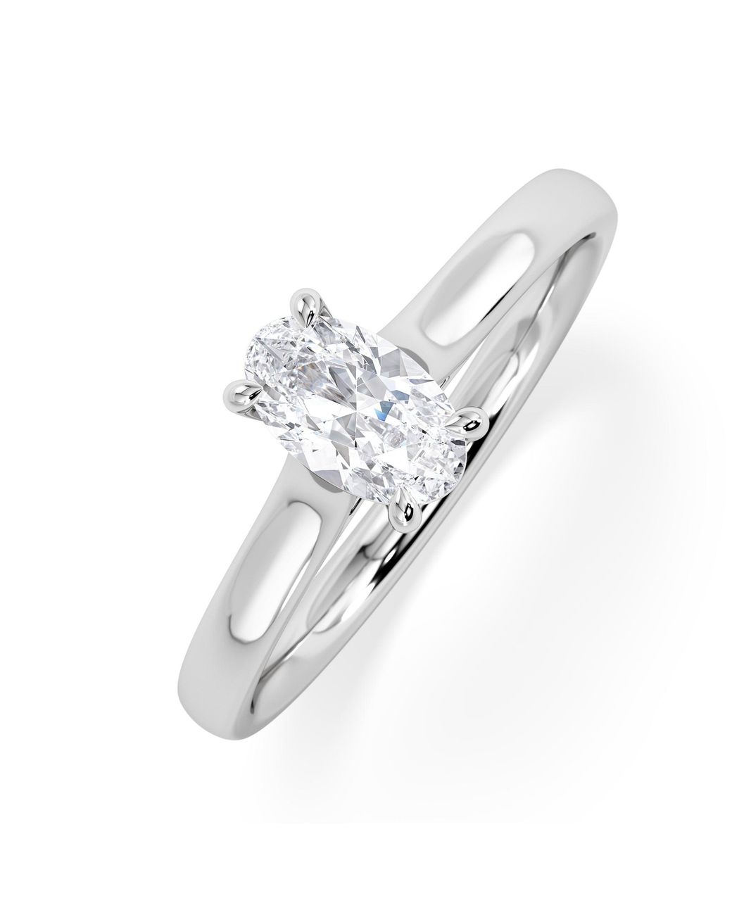 The Diamond Store White Amora Oval 0.50Ct Diamond Engagement Ring G/Vs1 Set