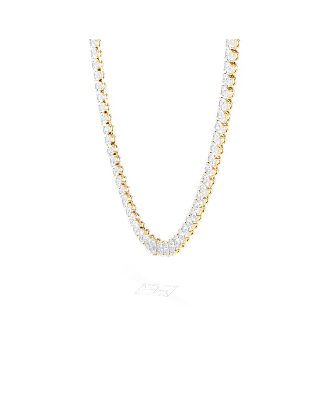 The Diamond Store Metallic Luxe 33.00Ct Lab Diamond Necklace With Igi Certified Oval-Cut Diamonds