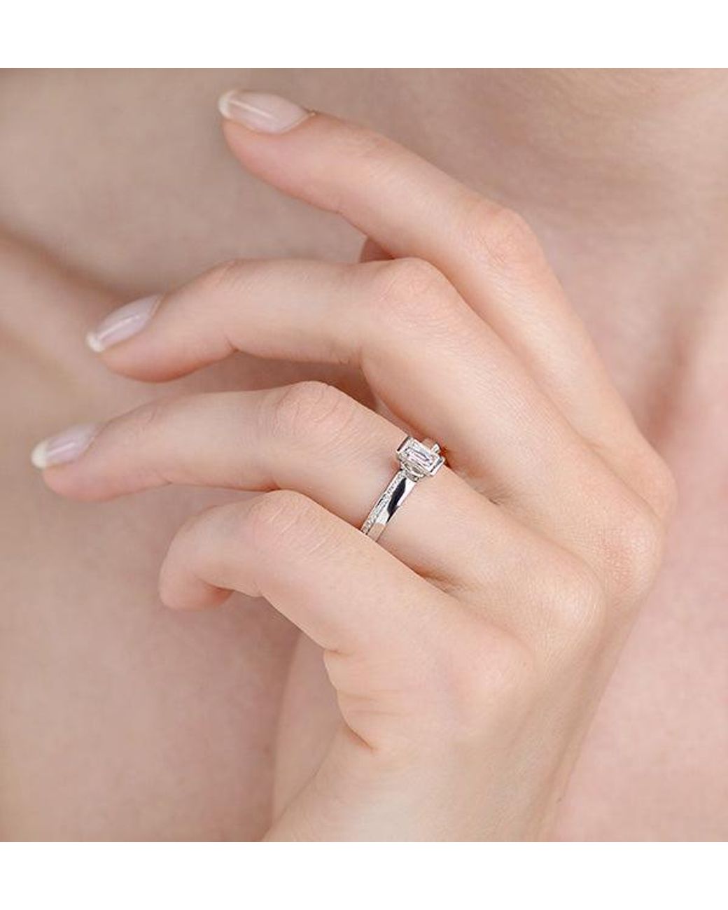 The Diamond Store Metallic 0.57Ct Ideal Prince Cut Diamond And 18K H/Si Ring