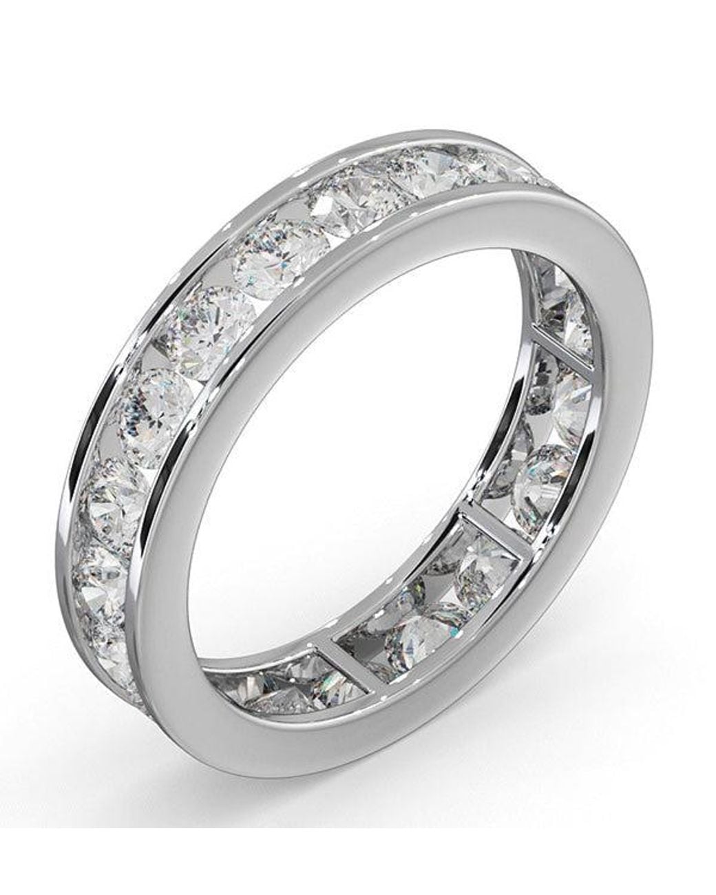 The Diamond Store Metallic 2Ct G/Vs Diamond Full Band Ring for men