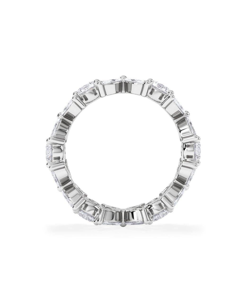 The Diamond Store White Luxe Floral 3.20Ct Marquise And Round Cut Lab Diamond Eternity Ring