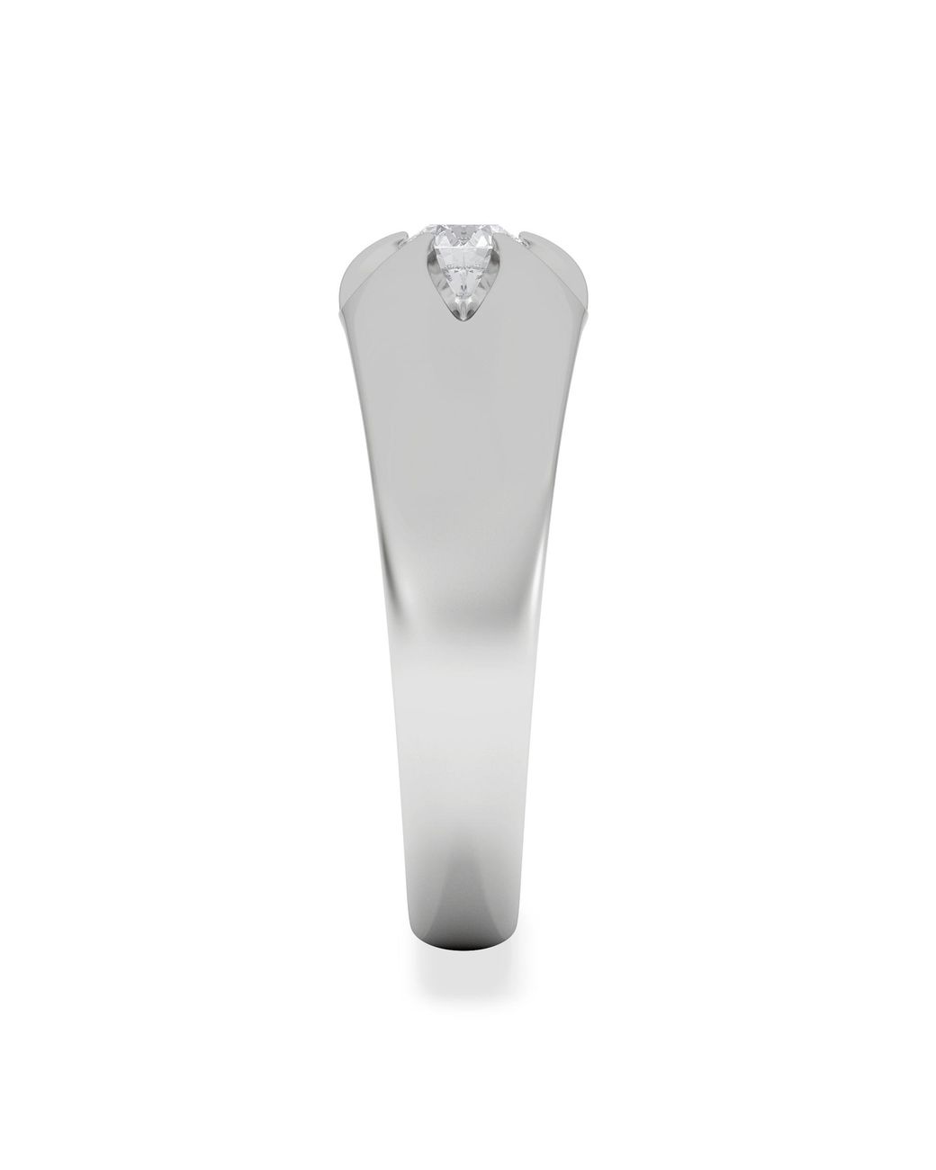 The Diamond Store White Lab Diamond Signet Ring 0.25Ct Round Cut for men