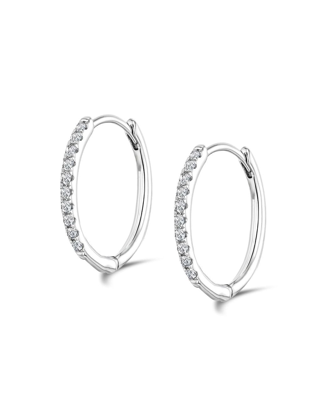 The Diamond Store Metallic Stellato Diamond Encrusted Huggie Earrings 0.09Ct