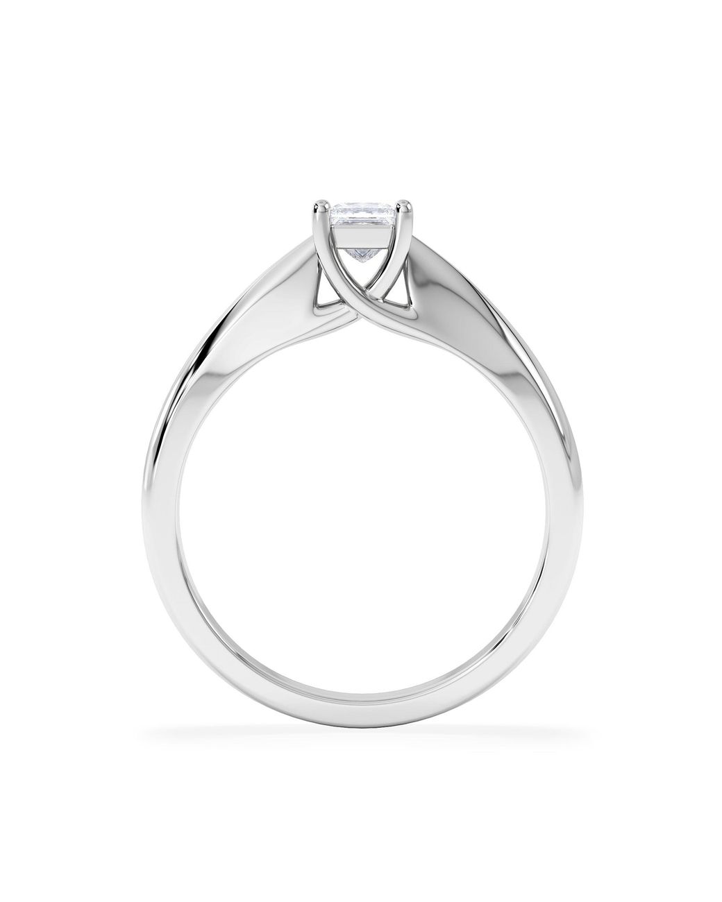 The Diamond Store White Naomi Princess Cut Lab Diamond Engagement Ring 0.33Ct H/Si