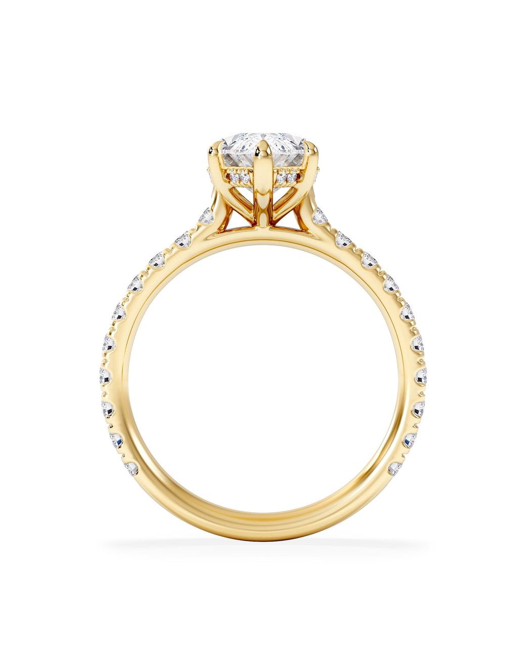 The Diamond Store Blue Amora Marquise 2.55Ct Hidden Halo Lab Diamond Engagement Ring With Side Stones Set