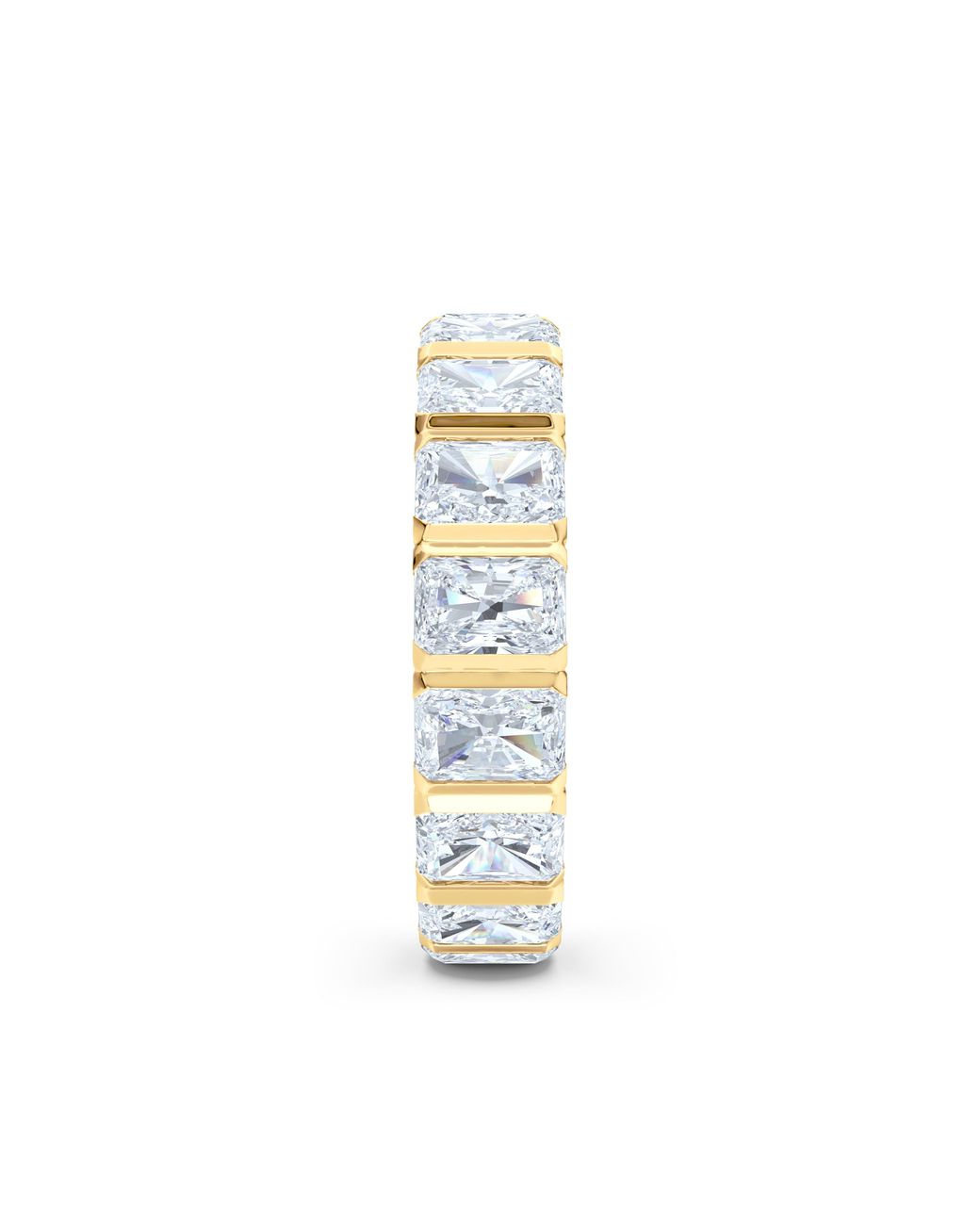 The Diamond Store Metallic Sempre Bezel Radiant Cut 3.00Ct Lab Diamond Eternity Ring