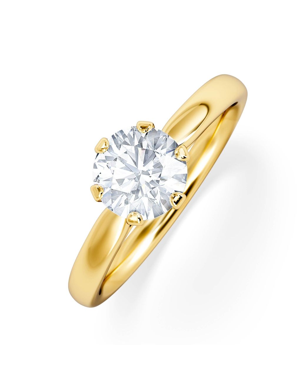 The Diamond Store Metallic 1 Carat Diamond Engagement Ring Low Set Chloe Lab F/Vs1 18K