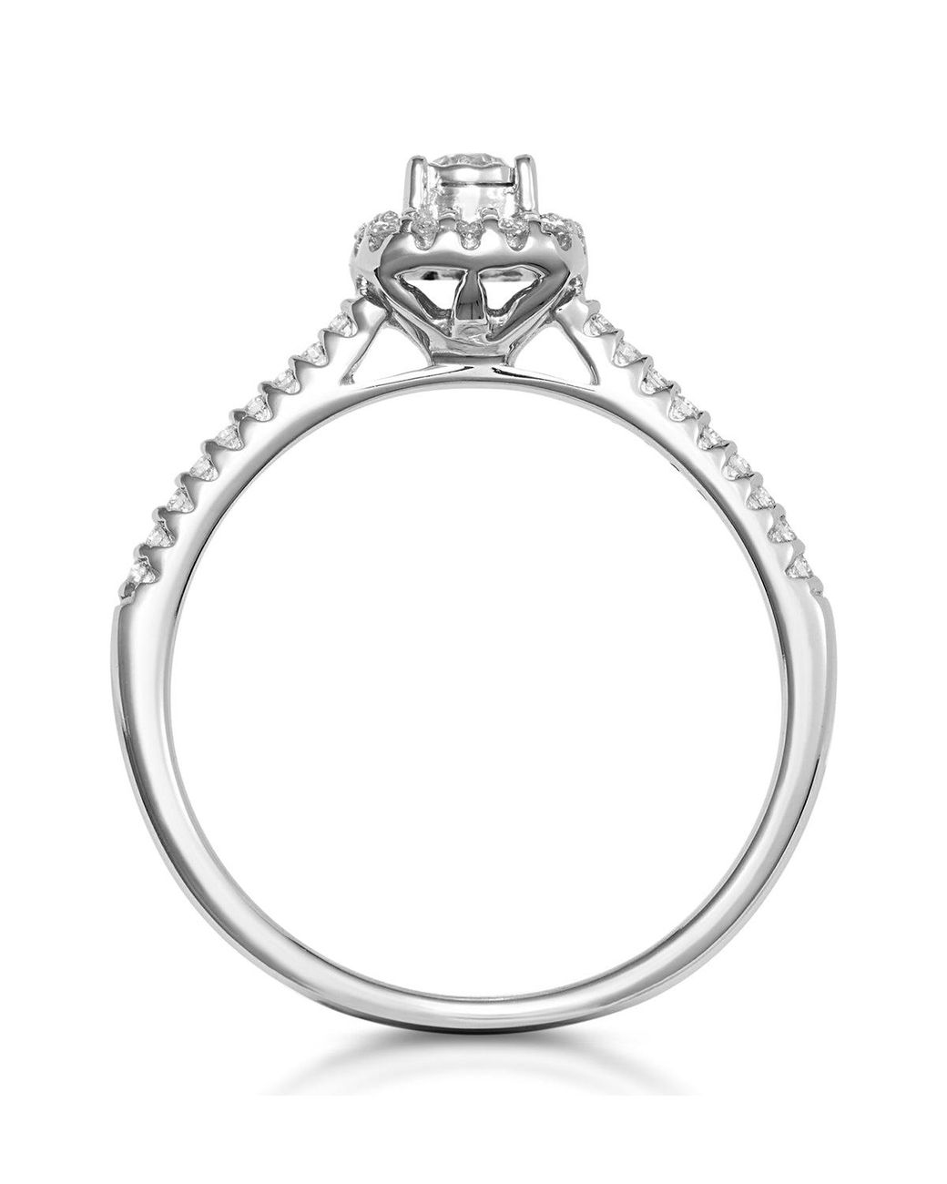 The Diamond Store White Masami Diamond Halo Engagement Ring 0.25Ct Pave Set