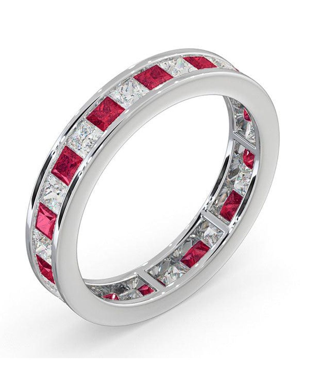 The Diamond Store Pink Eternity Ring Lauren Diamonds G/Vs And Ruby 2.25Ct