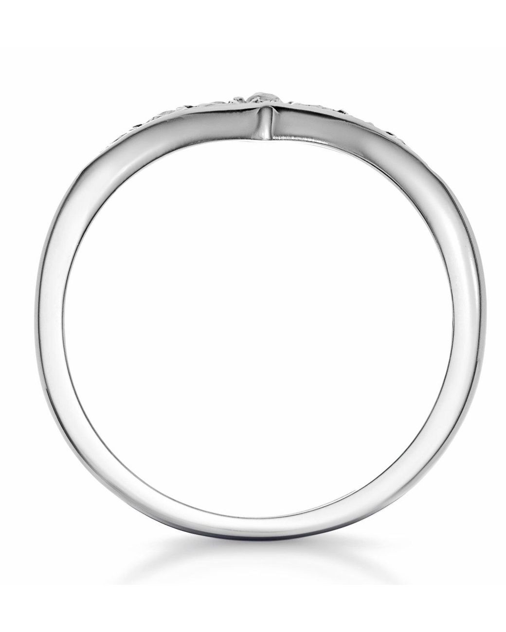 The Diamond Store Metallic Diamond 0.11Ct 9K Wishbone Ring