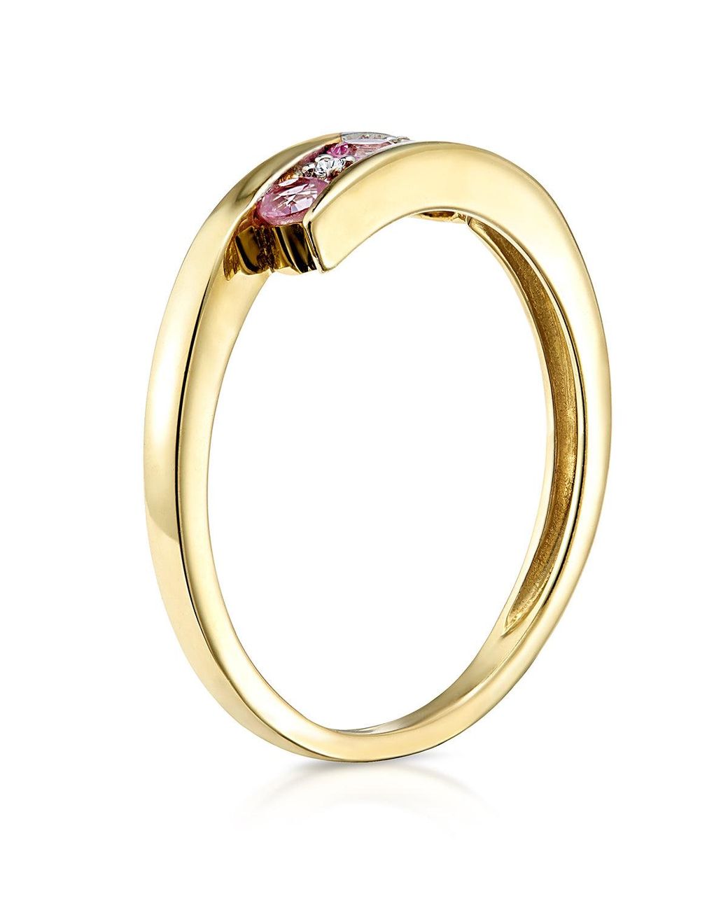 The Diamond Store Metallic 0.21Ct Sapphire And Diamond Ring 9K