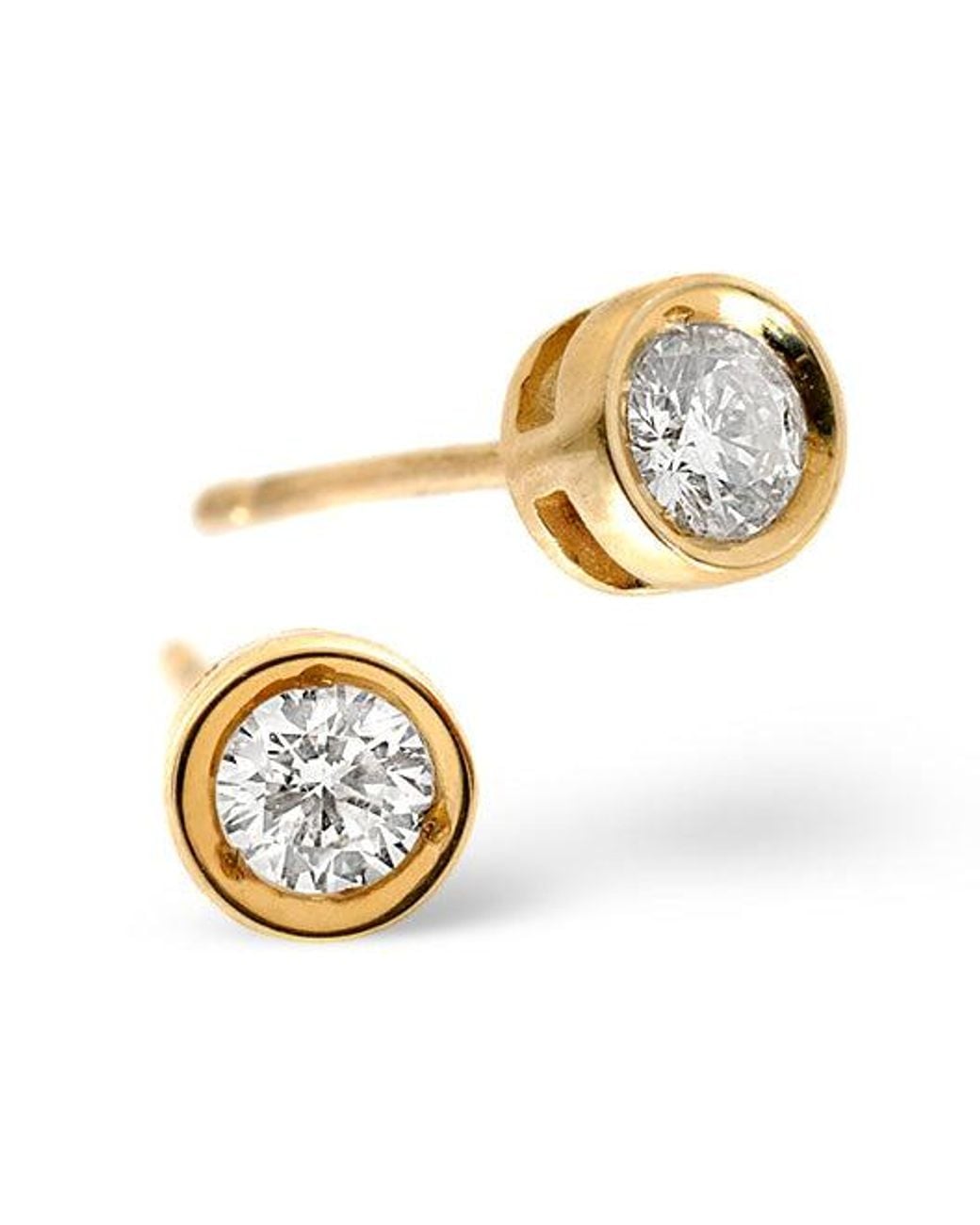 The Diamond Store Metallic Stud Earrings 0.30Ct Diamond 9K