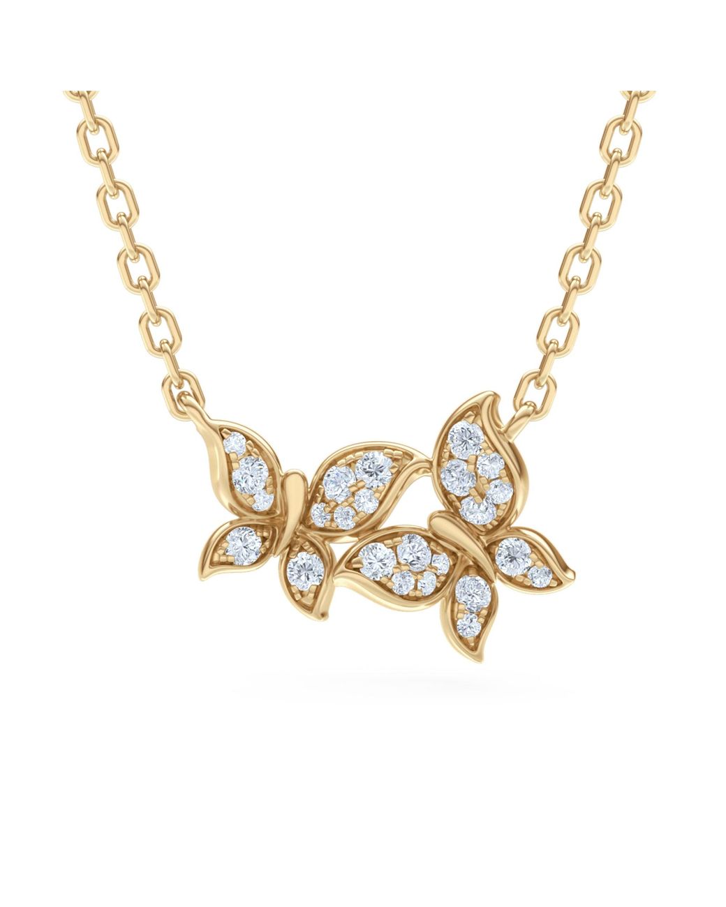 The Diamond Store Metallic Papillon 0.20Ct Lab Diamond Necklace 18K Vermeil