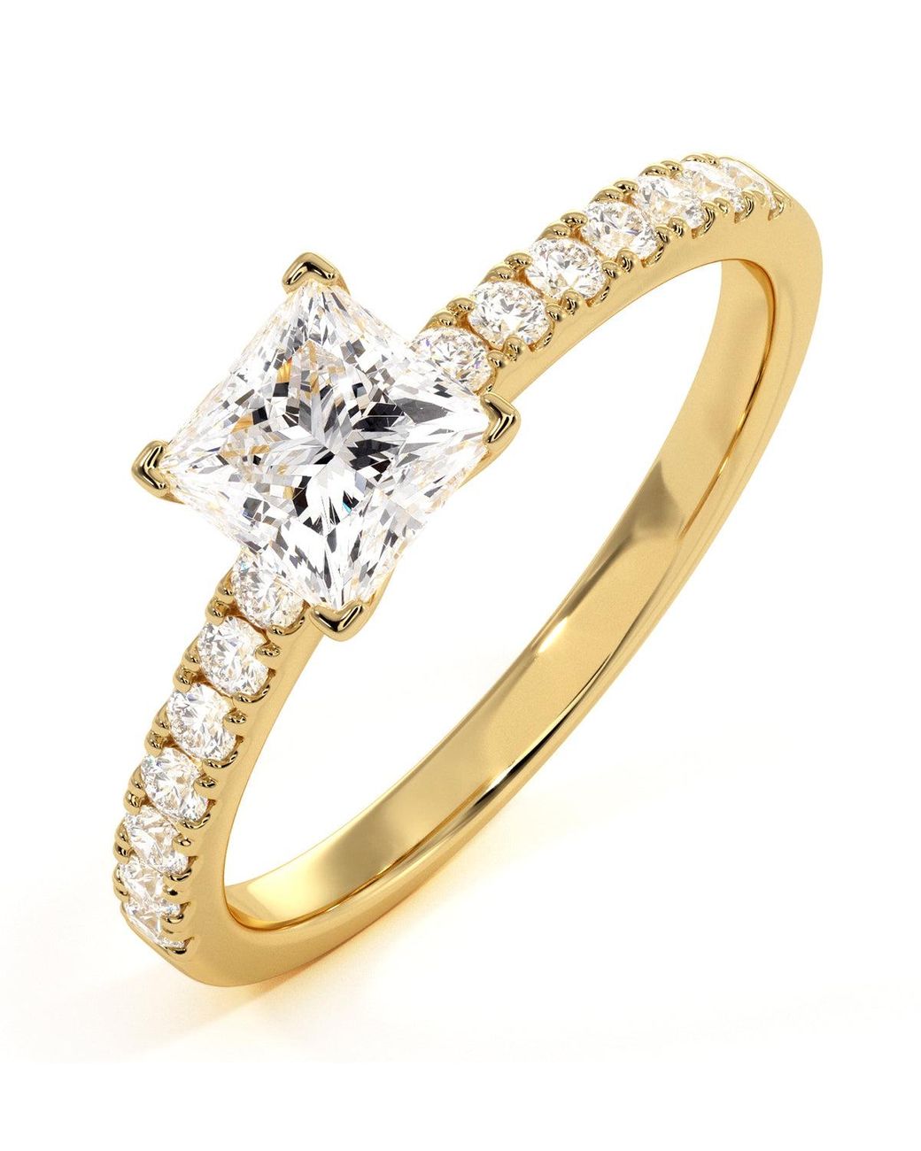 The Diamond Store Metallic Katerina Gia Princess Diamond Engagement Ring 18K 1.15Ct G/Vs1