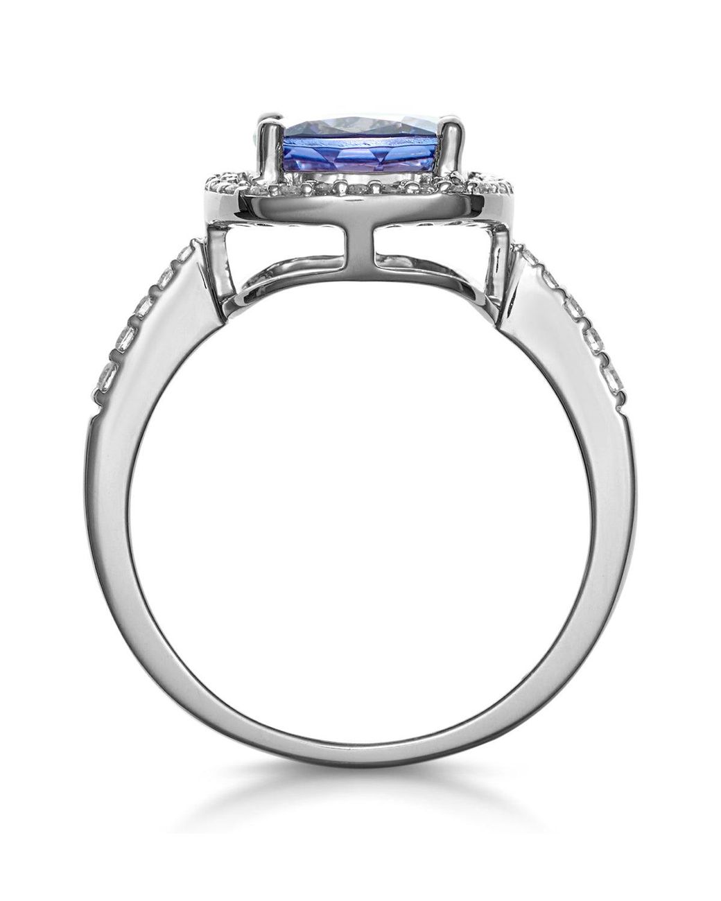The Diamond Store Blue 2Ct Tanzanite And Diamond Shoulders Asteria Ring