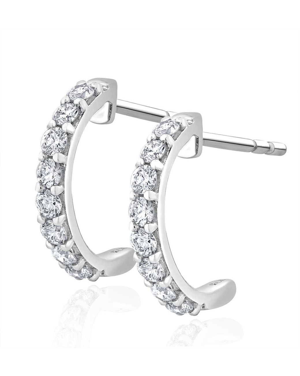 The Diamond Store White Comfort Huggie Lab Diamond Earrings 0.50Ct H/Si