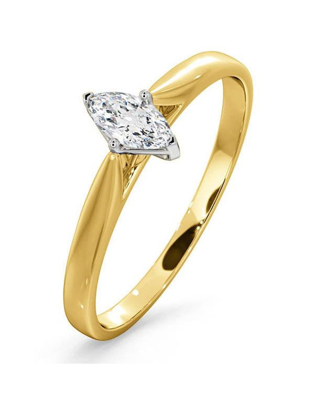 The Diamond Store Metallic Certified Marquise 18K Diamond Engagement Ring 0.25Ct-G-H/Si