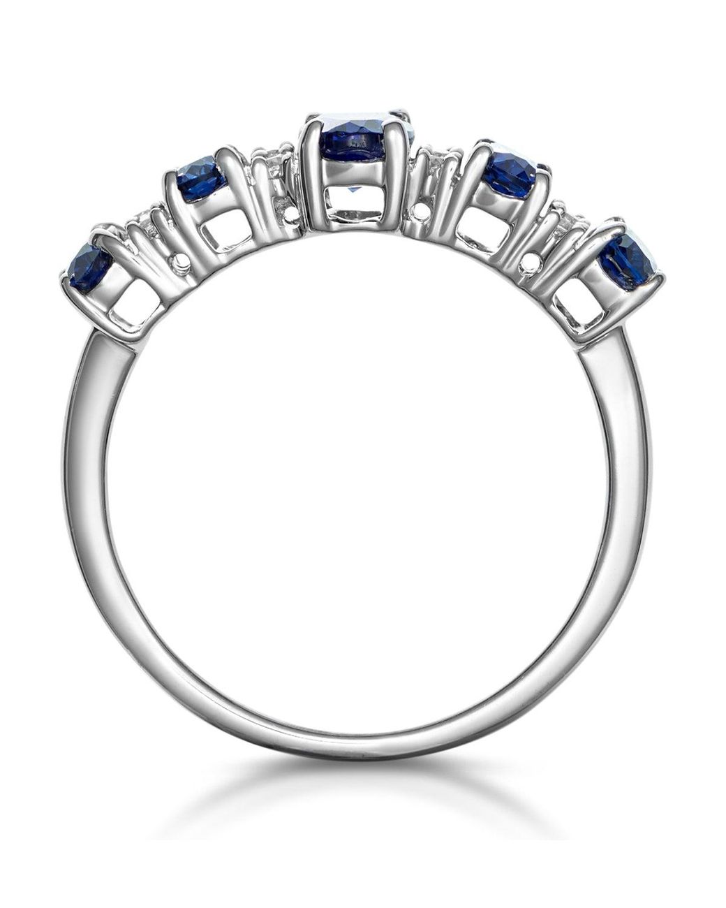 The Diamond Store Blue 1.85Ct Sapphire And Diamond Eternity Ring 18Kw Asteria Collection