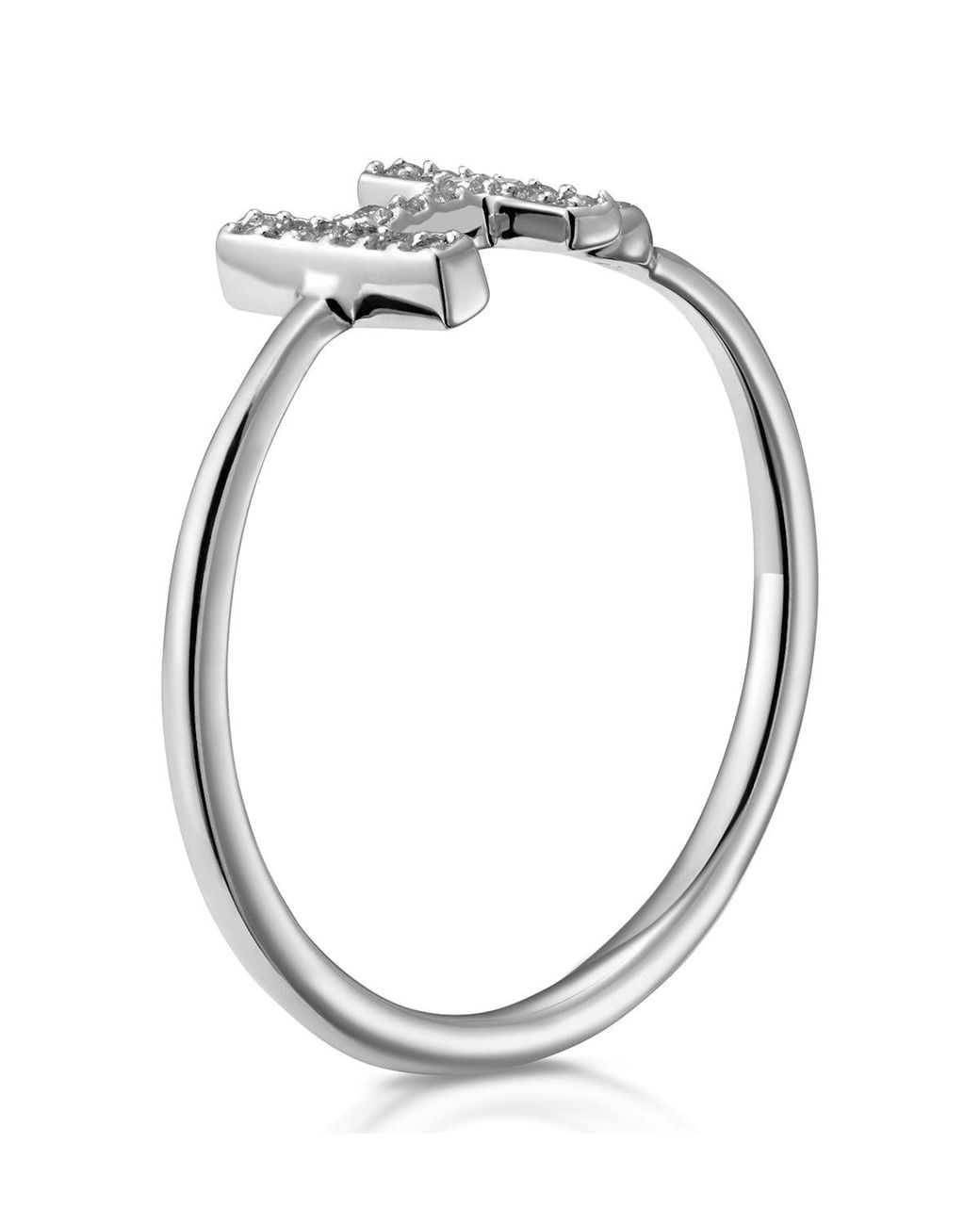 The Diamond Store Metallic Diamond Initial 'H' Ring 0.07Ct Set