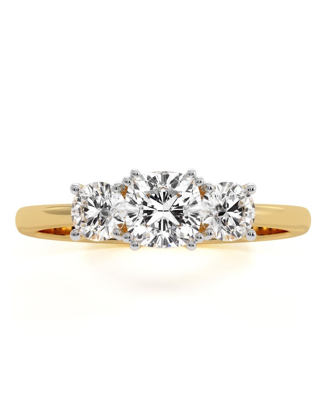 The Diamond Store Metallic 3 Stone Meghan Lab Diamond Engagement Ring 1Ct F/Vs1