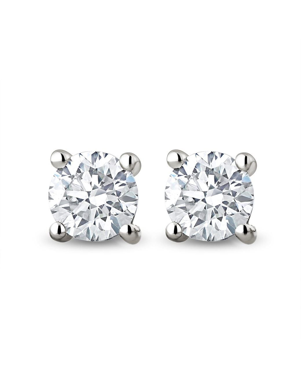 The Diamond Store White Lab Diamond Stud Earrings 0.50Ct G/Vs1 Quality 18K