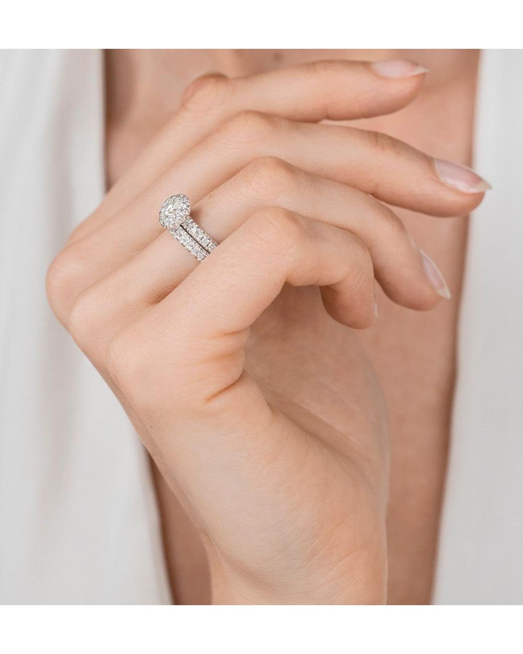 The Diamond Store Metallic Alessandra Matching 2.6Mm Wedding Band 0.42Ct H/Si Diamonds