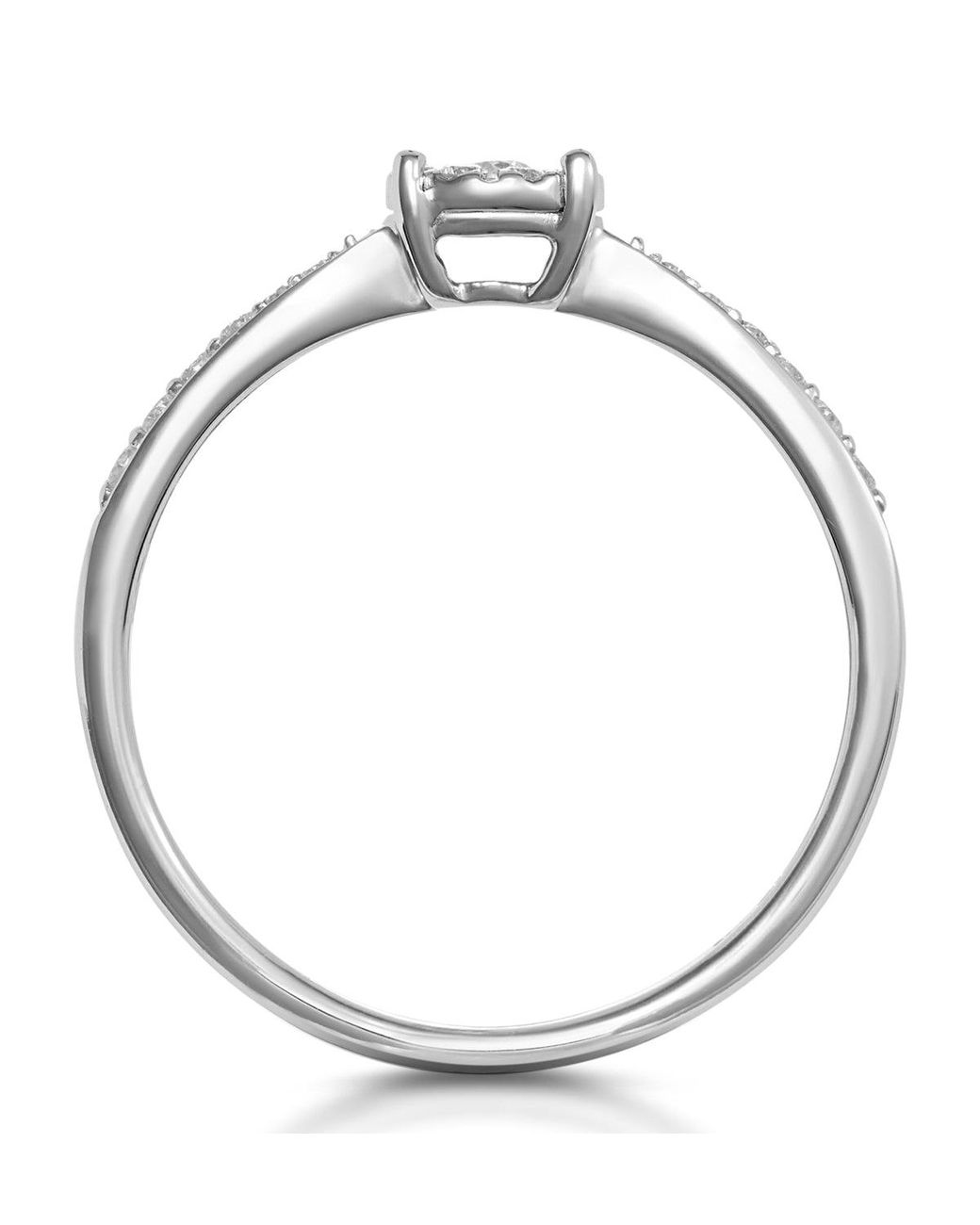 The Diamond Store White Masami Diamond Engagement Ring 0.20Ct Pave Set