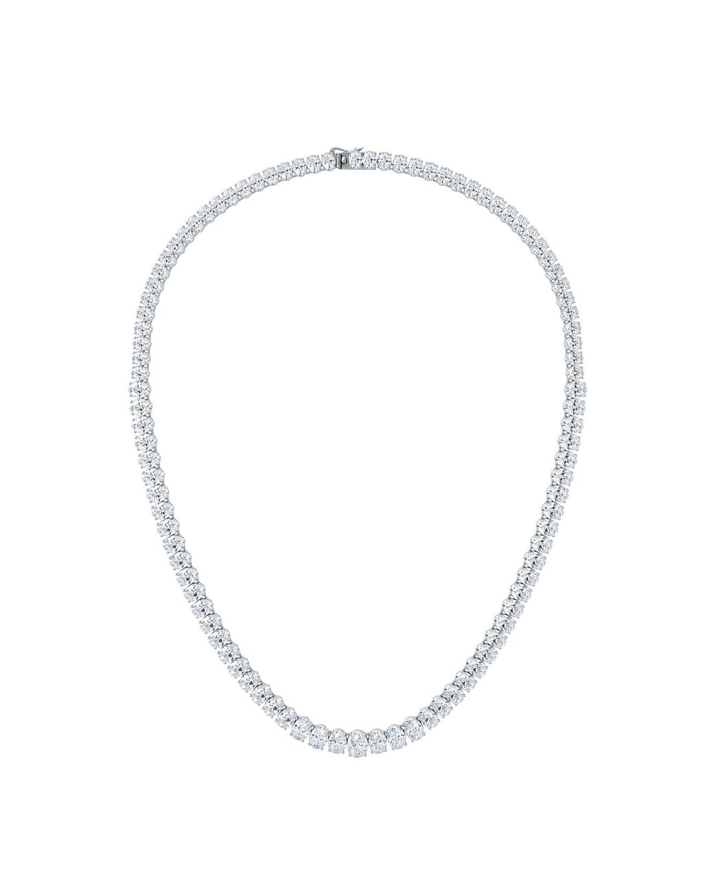The Diamond Store Metallic Luxe 33.00Ct Lab Diamond Necklace With Igi Certified Oval-Cut Diamonds