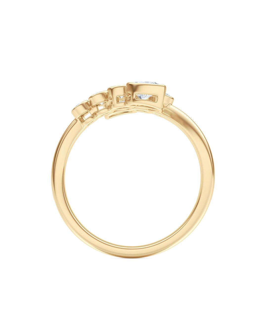 The Diamond Store Metallic Skyline 0.70Ct Pear And Round Cut Lab Diamond Ring
