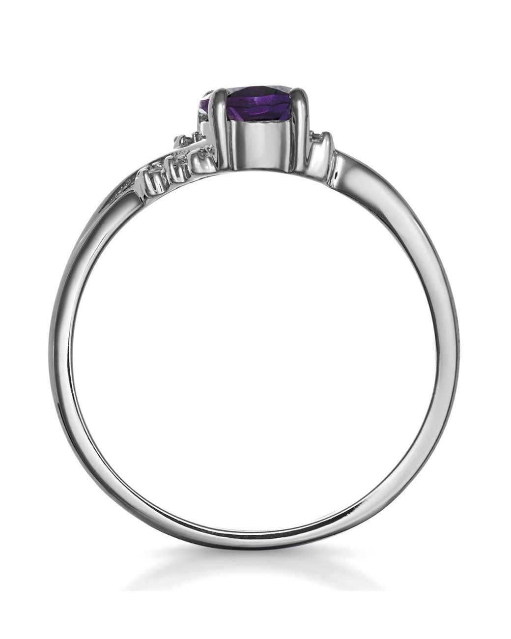 The Diamond Store Purple Amethyst 0.68Ct And Diamond 9K Ring